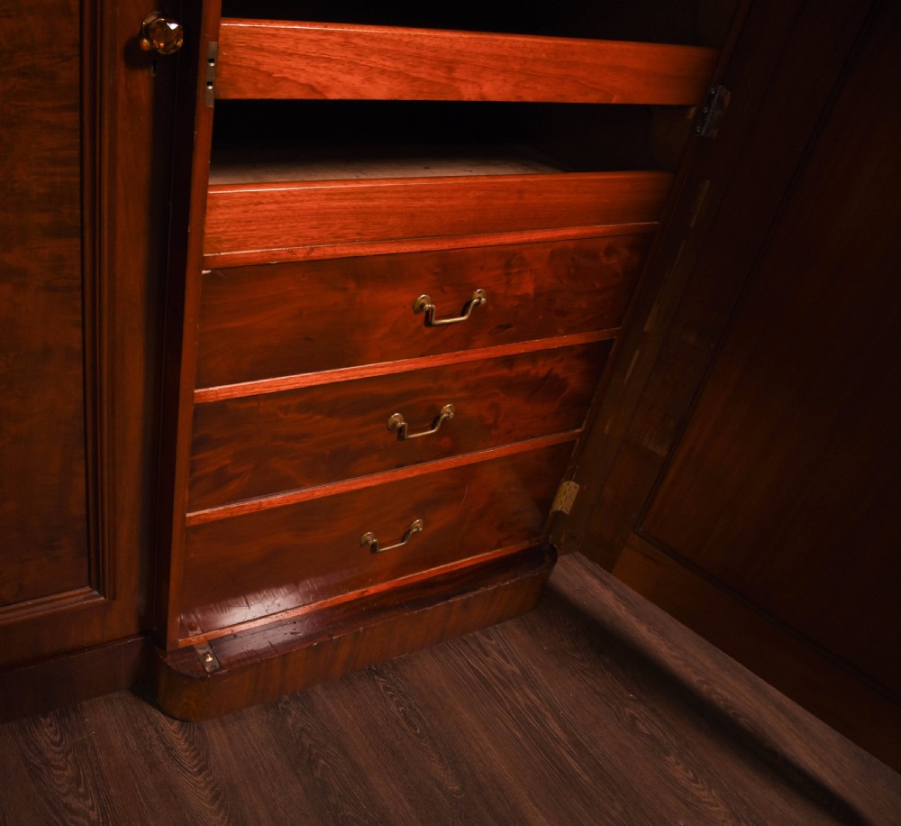 Impressive Victorian mirror door break front wardrobe  View IV
