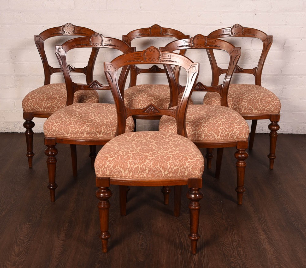 Set of 6 Victorian Mahogany dining chairs 