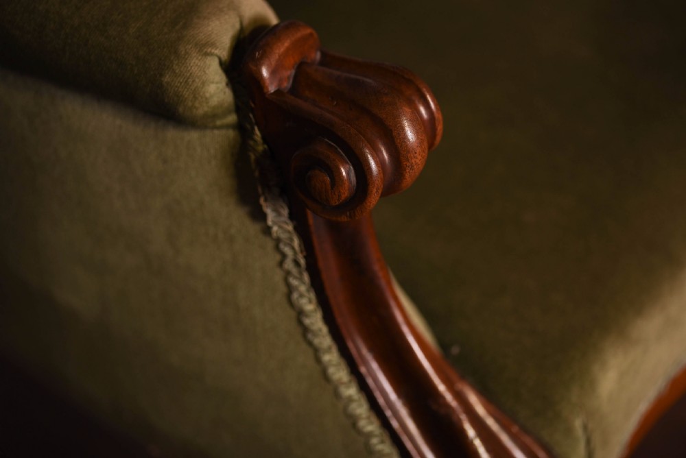 Victorian button back mahogany arm chair  View X