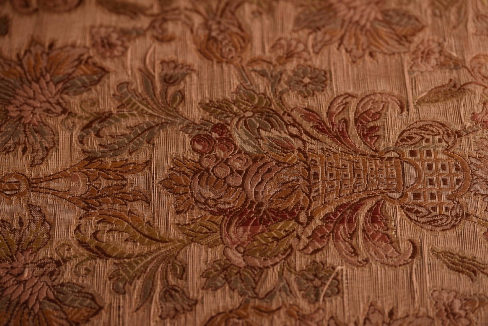 An unusual mahogany framed embroidered arm chair  View V