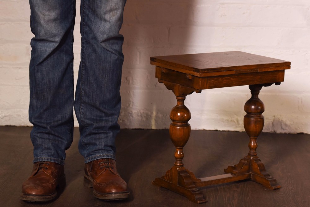 A Miniature oak Draw leaf table  View II