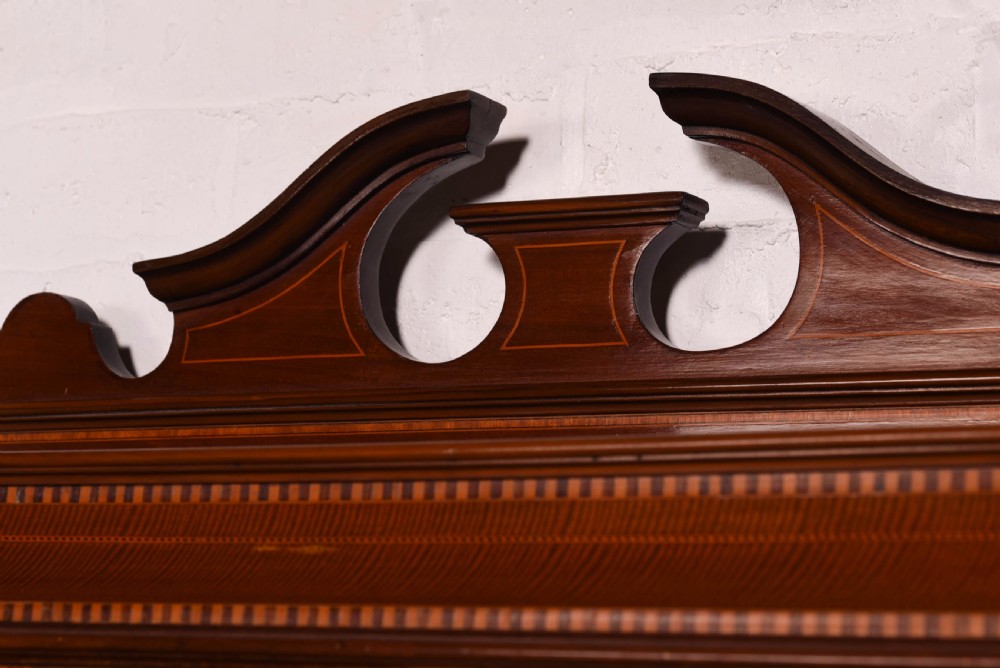 Striking sheraton revival inlaid mahogany display cabinet  View VI