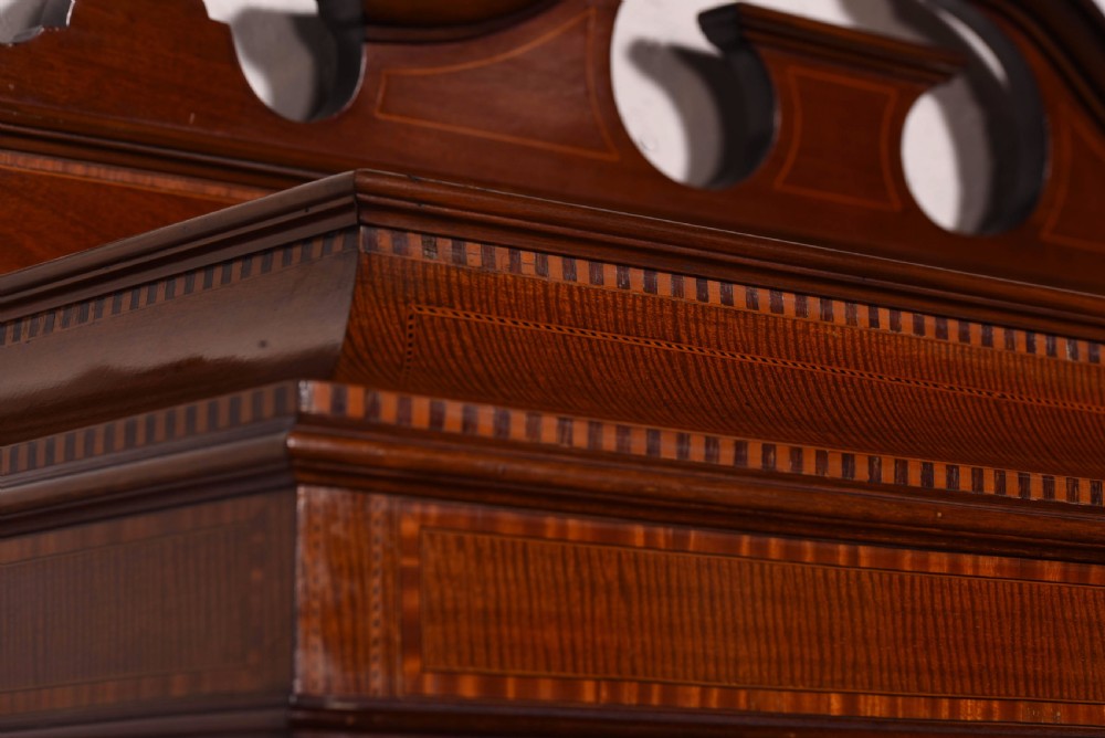 Striking sheraton revival inlaid mahogany display cabinet  View IX