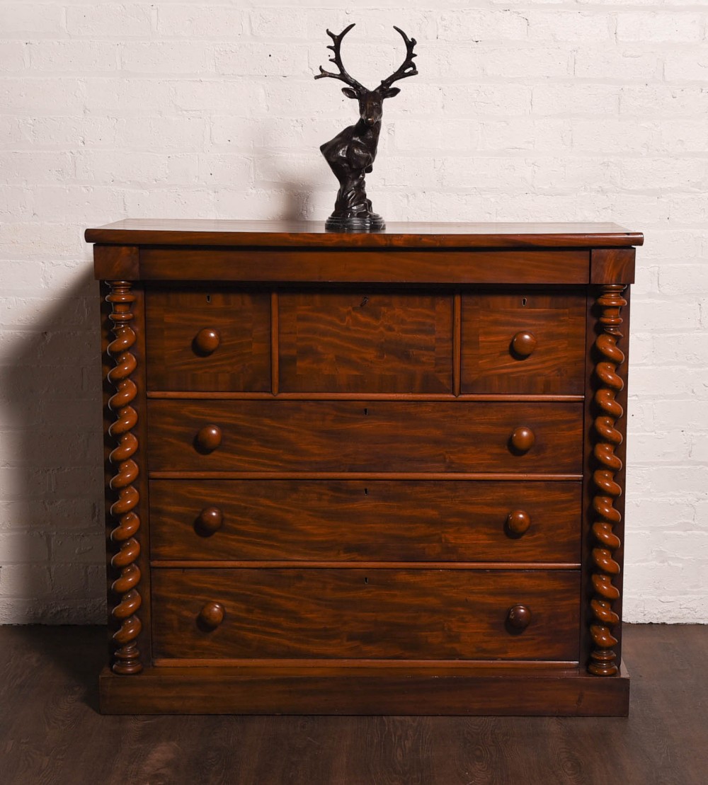 Superb Scottish Victorian Column chest of drawers 