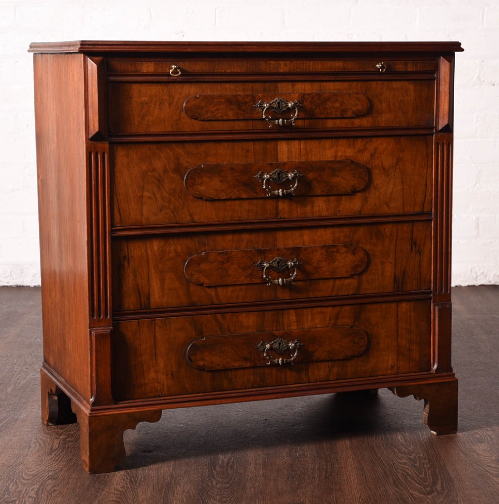Walnut 4 drawer bachelor chest of drawers 