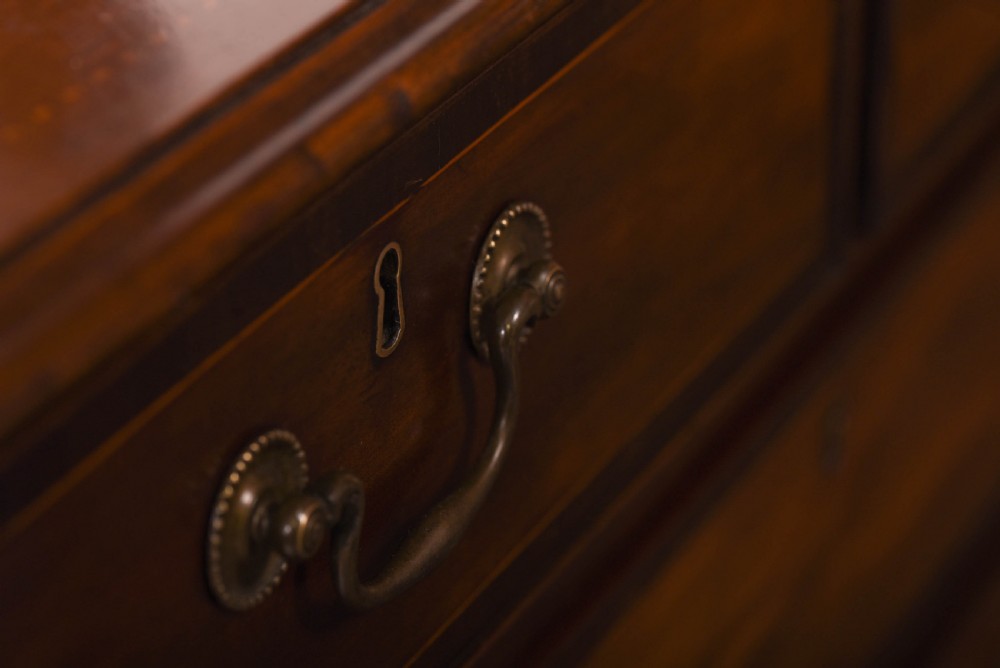 Mahogany 2 over 3 inlaid chest of drawers  View II