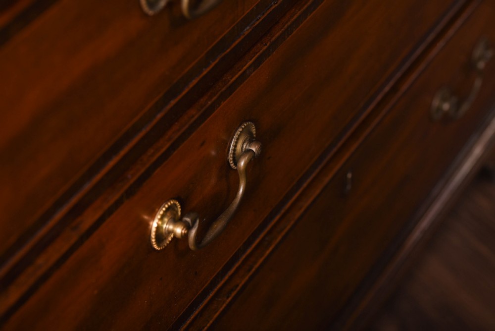 Mahogany 2 over 3 inlaid chest of drawers  View III