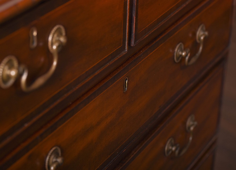 Mahogany 2 over 3 inlaid chest of drawers  View IV