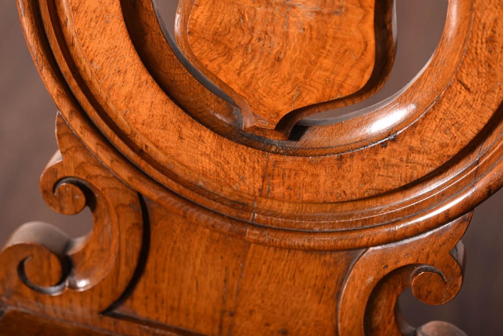 Pair of pollard oak hall chairs by George Ashworth of Leeds  View VIII