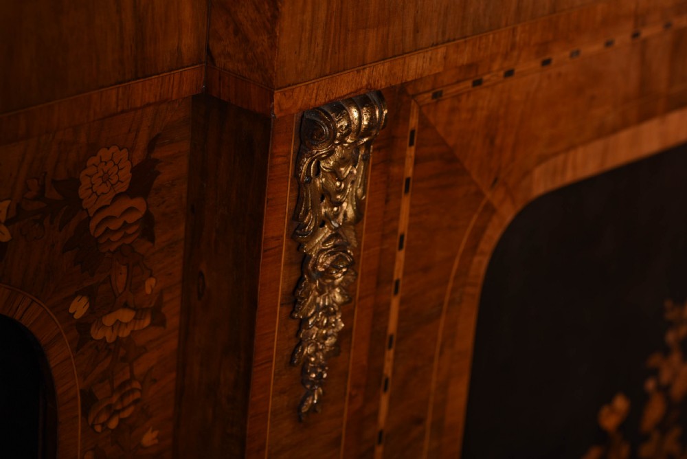 Stunning Walnut break fronted marquetry credenza View V