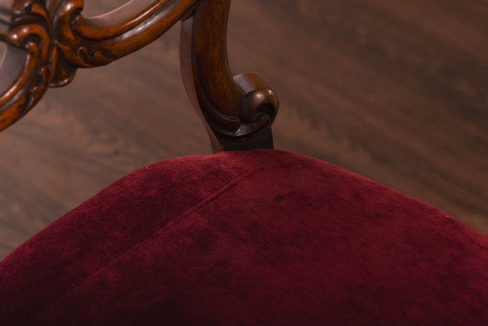 Set of 6 Solid rosewood cabriole leg balloon back chairs  View IX