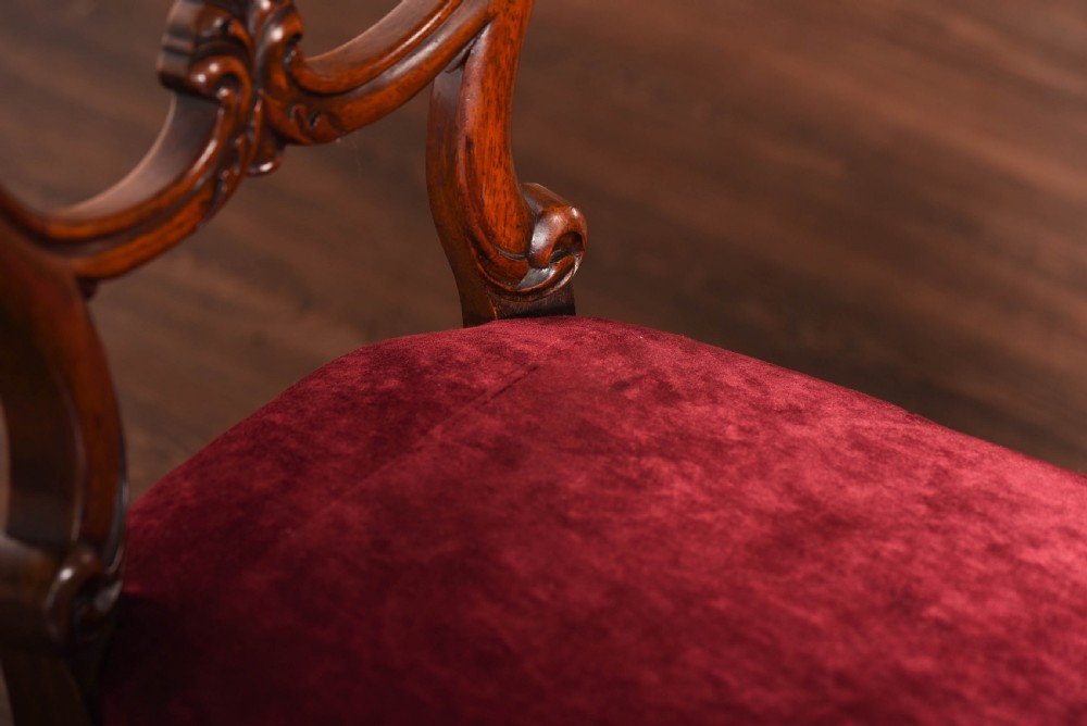 Set of 6 Solid rosewood cabriole leg balloon back chairs  View XII