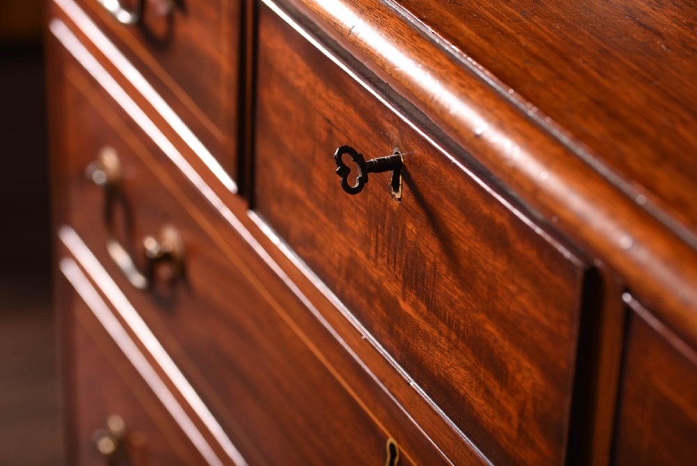 Georgian inlaid  3 over 3 Mahogany chest of drawers  View VIII