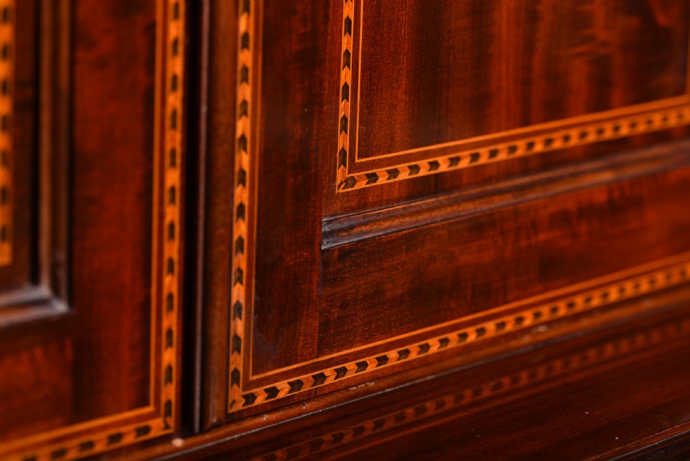 Impressive Edwardian inlaid mahogany princess Wardrobe View VI