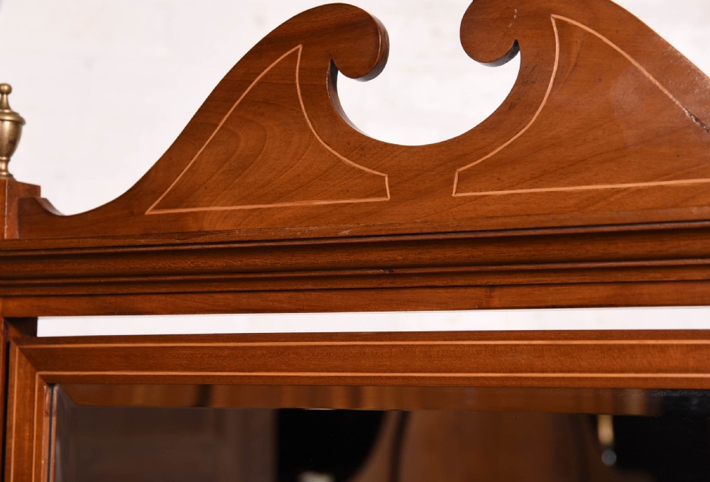 Edwardian inlaid Mahogany cheval mirror  View IV