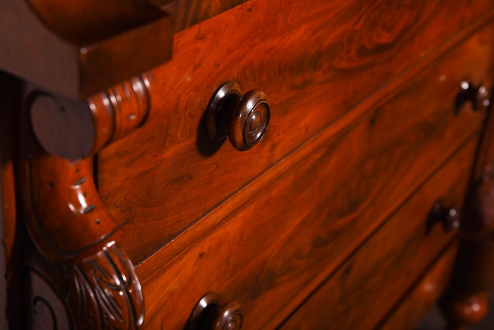 Stunning Scottish flame Mahogany ogee chest of drawers View VI