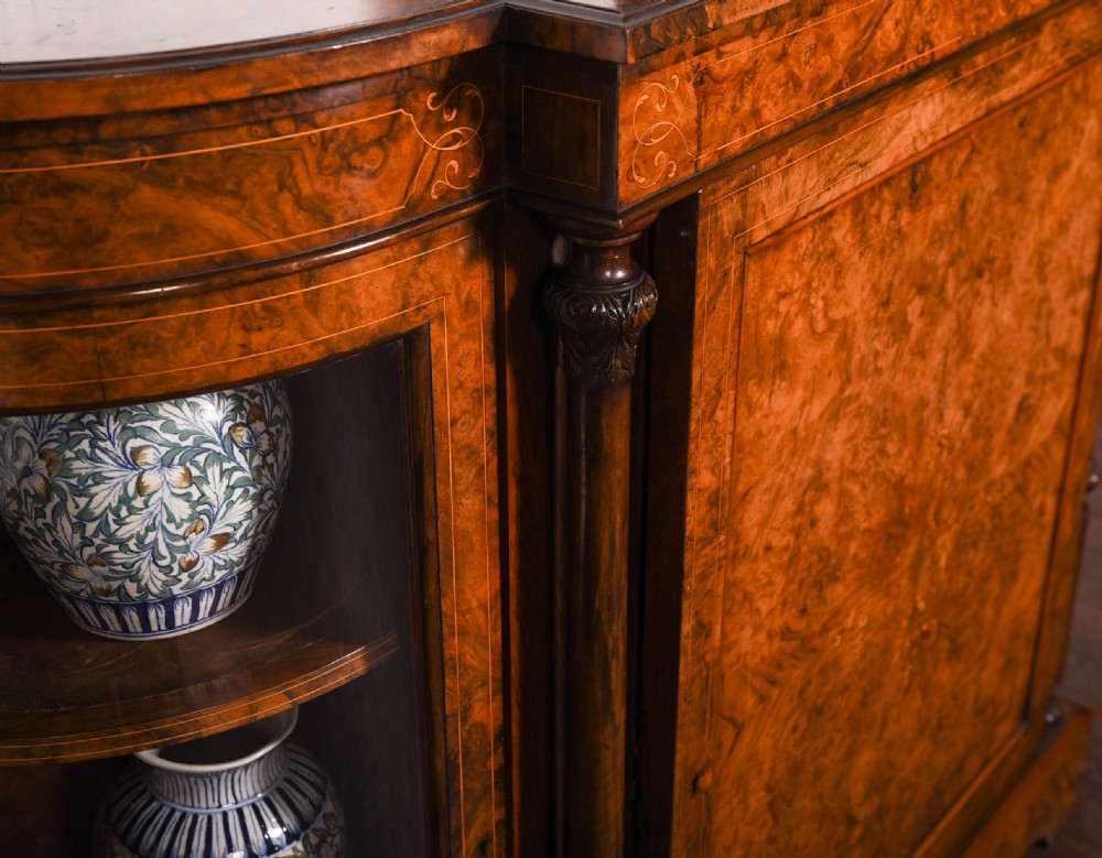 Stunning Victorian inlaid Burr Walnut credenza  View II