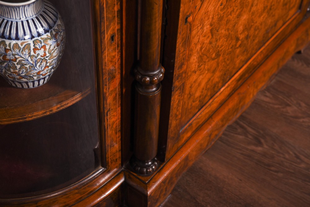 Stunning Victorian inlaid Burr Walnut credenza  View III