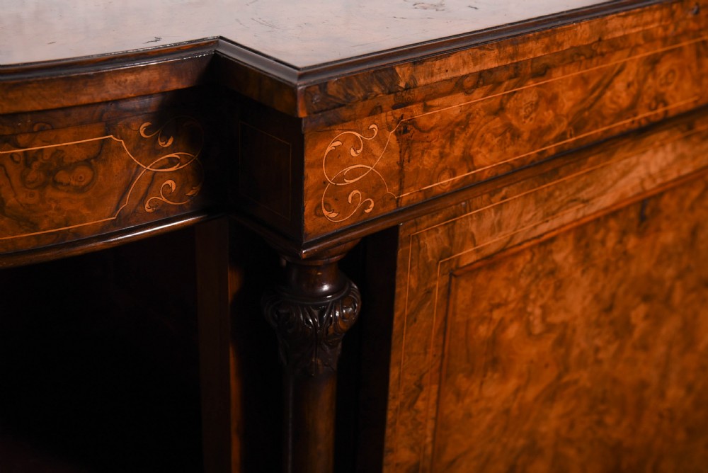 Stunning Victorian inlaid Burr Walnut credenza  View V