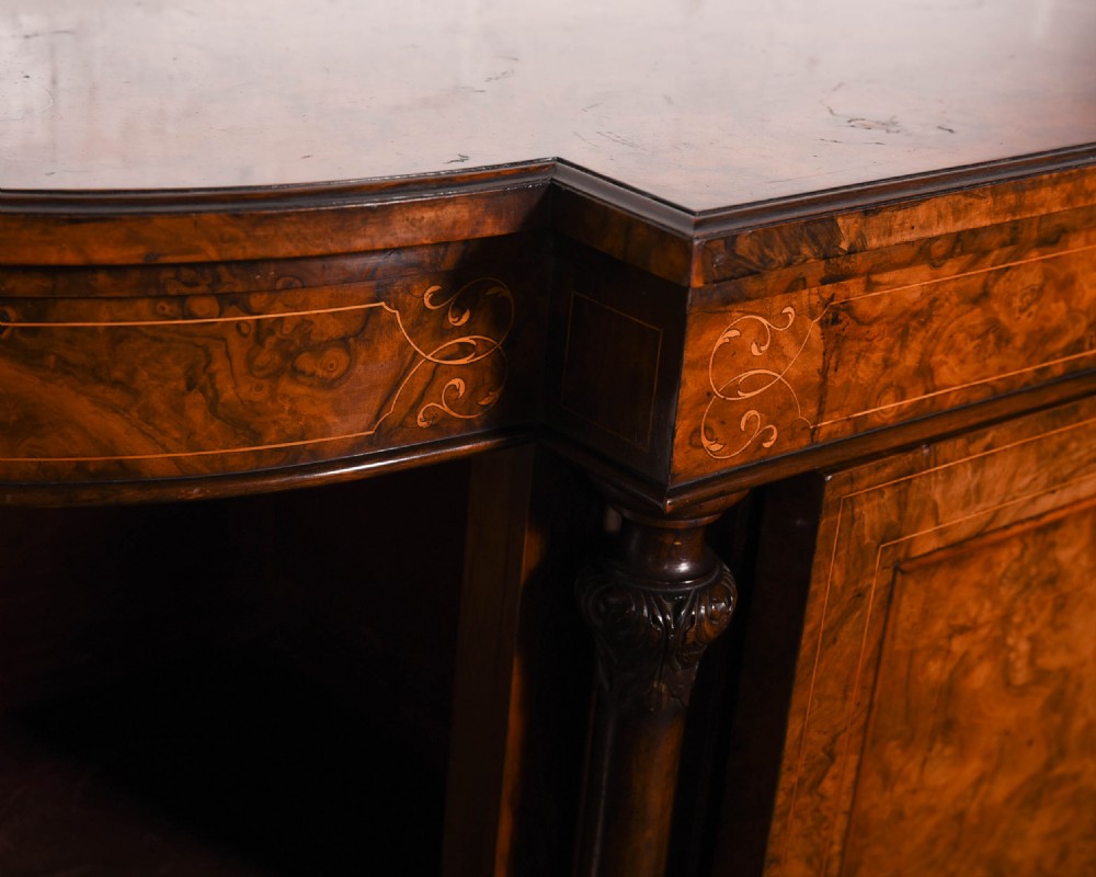 Stunning Victorian inlaid Burr Walnut credenza  View VI