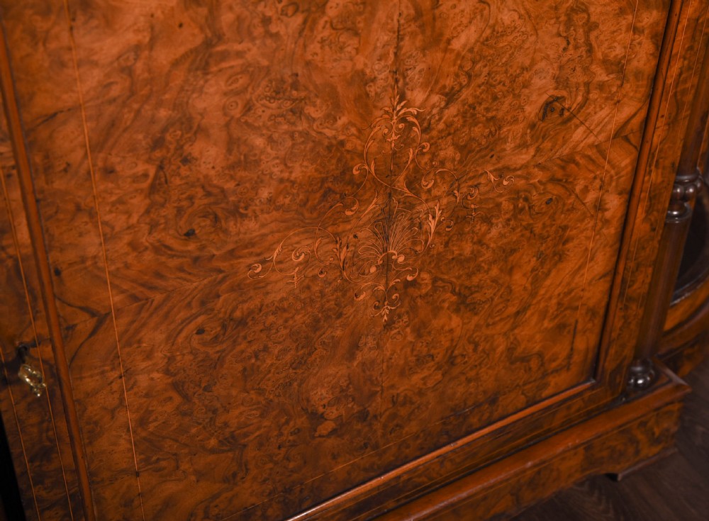 Stunning Victorian inlaid Burr Walnut credenza  View VII