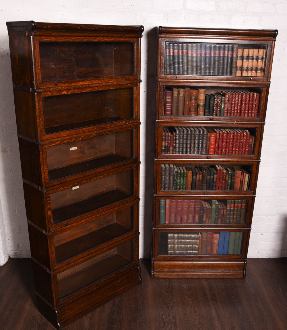 Matched pair of globe wernicke sectional bookcases  