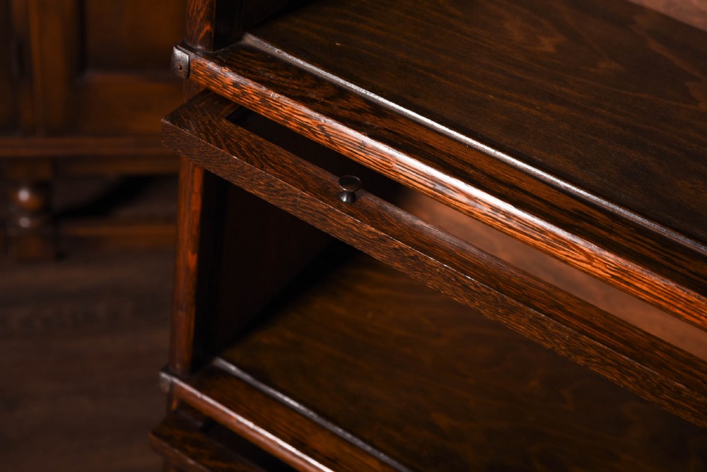Matched pair of globe wernicke sectional bookcases   View V