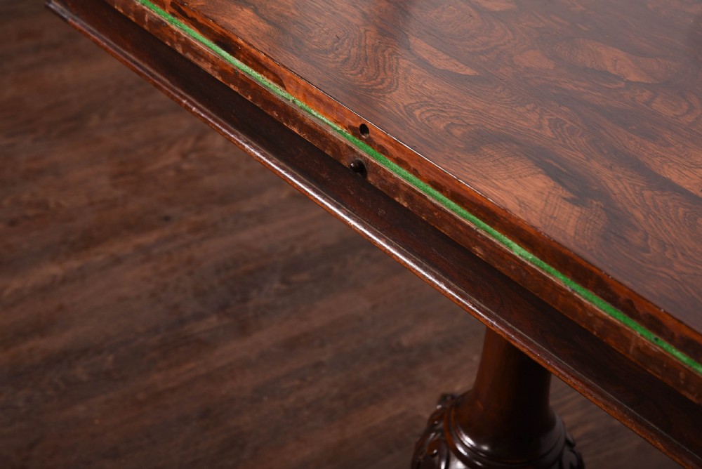 Victorian rosewood pedestal fold over card table  View VIII