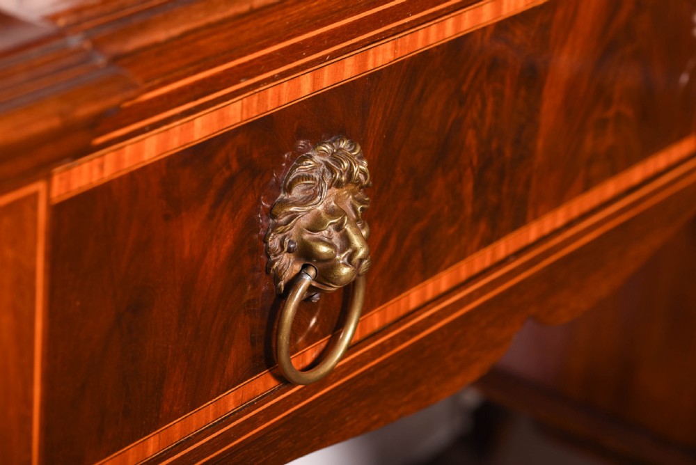 Fabulous inlaid Edwardian mahogany sideboard of neat proportions  View VI