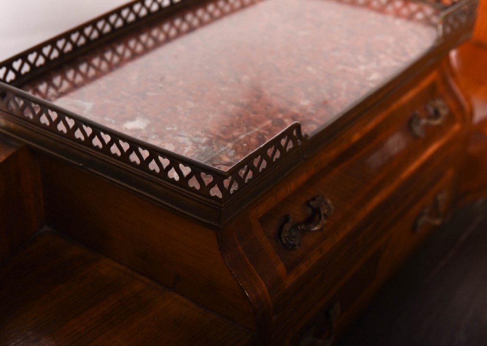 Unusual inlaid french ladies writing desk  View II