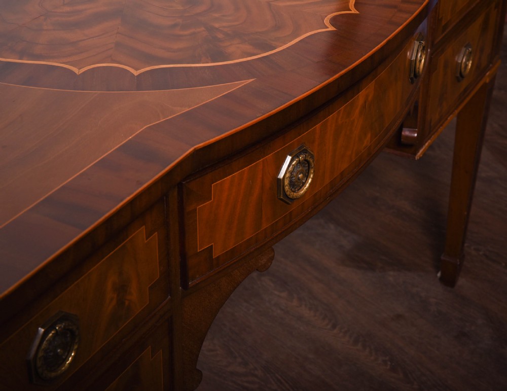 Stunning Edwardian inlaid mahogany desk View II
