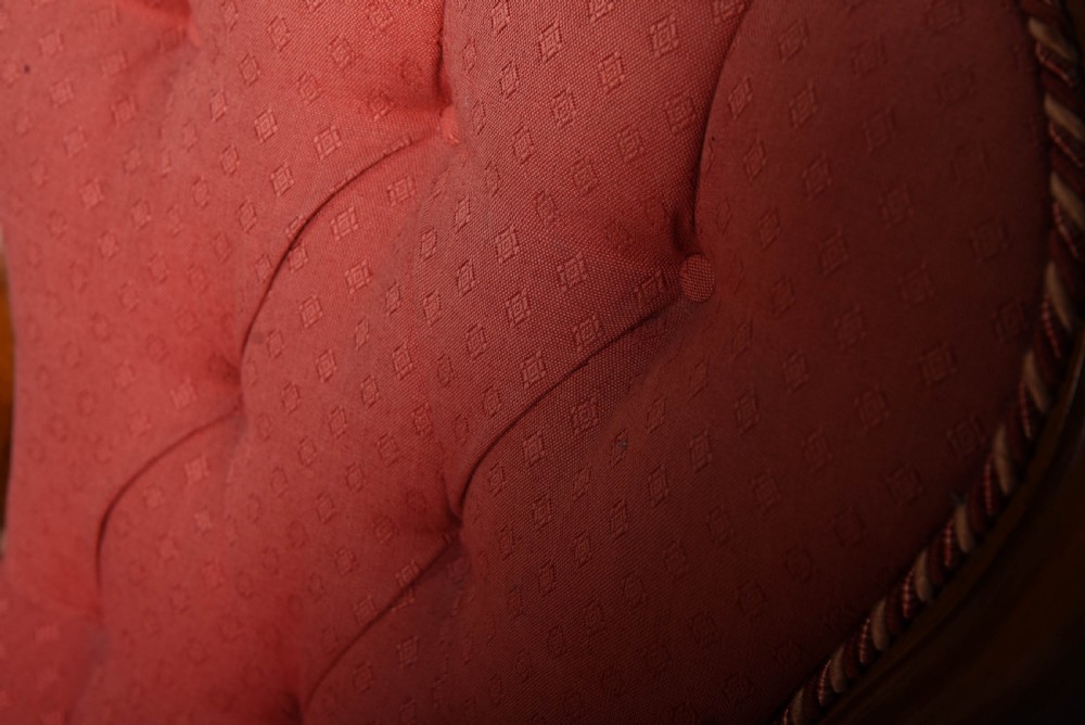 Victorian Button back mahogany arm chair View II