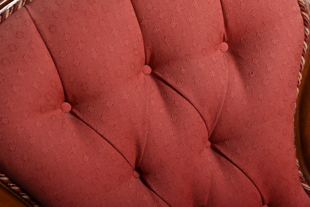 Victorian Button back mahogany arm chair View XI