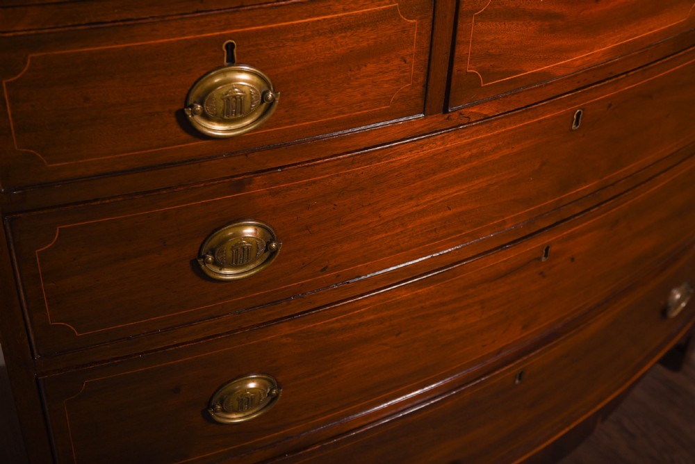 Georgian Mahogany bow front 3 over 3 chest of drawers  View VII