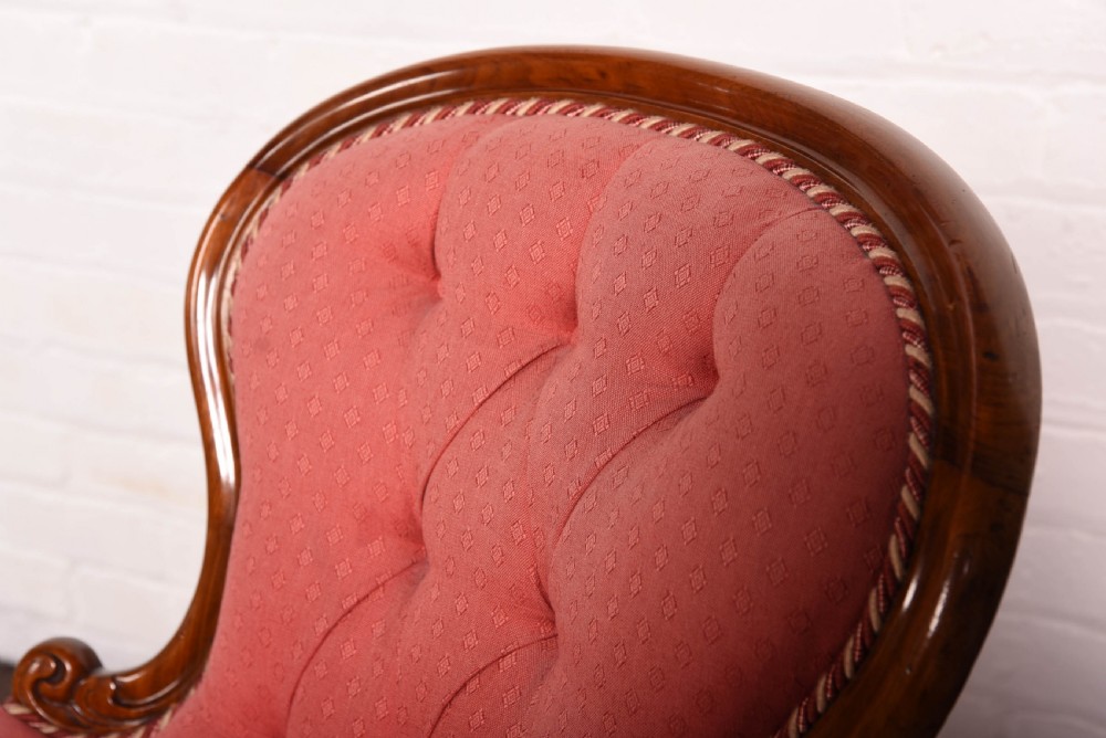 Victorian button back mahogany arm chair  View III