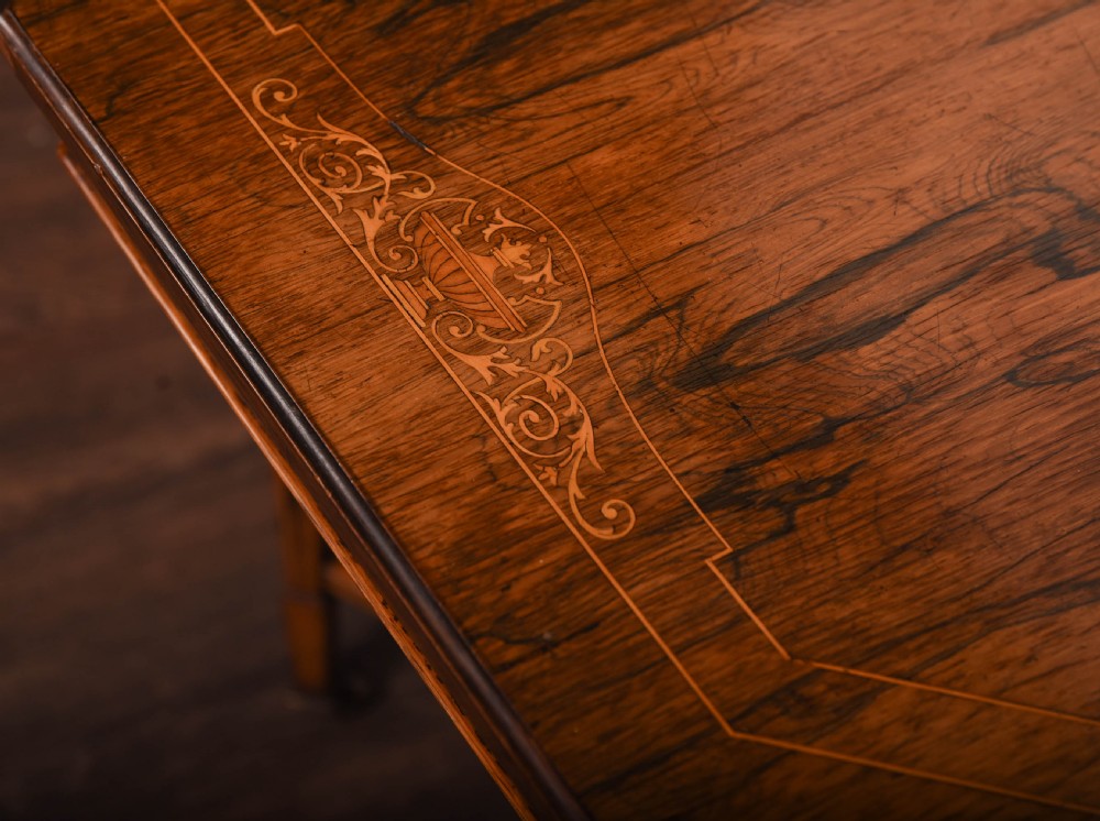 Stunning Edwardian inlaid rosewood centre table  View III