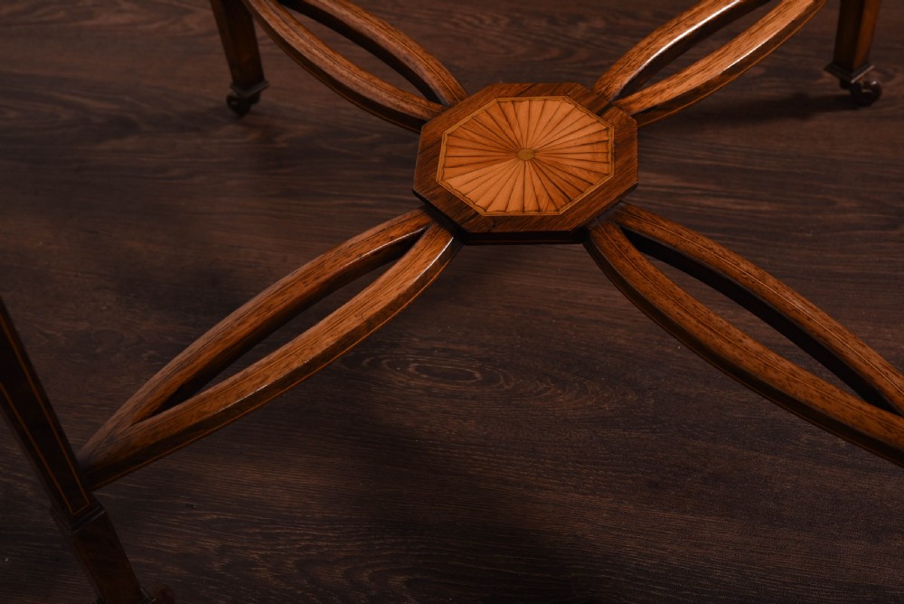 Stunning Edwardian inlaid rosewood centre table  View XI