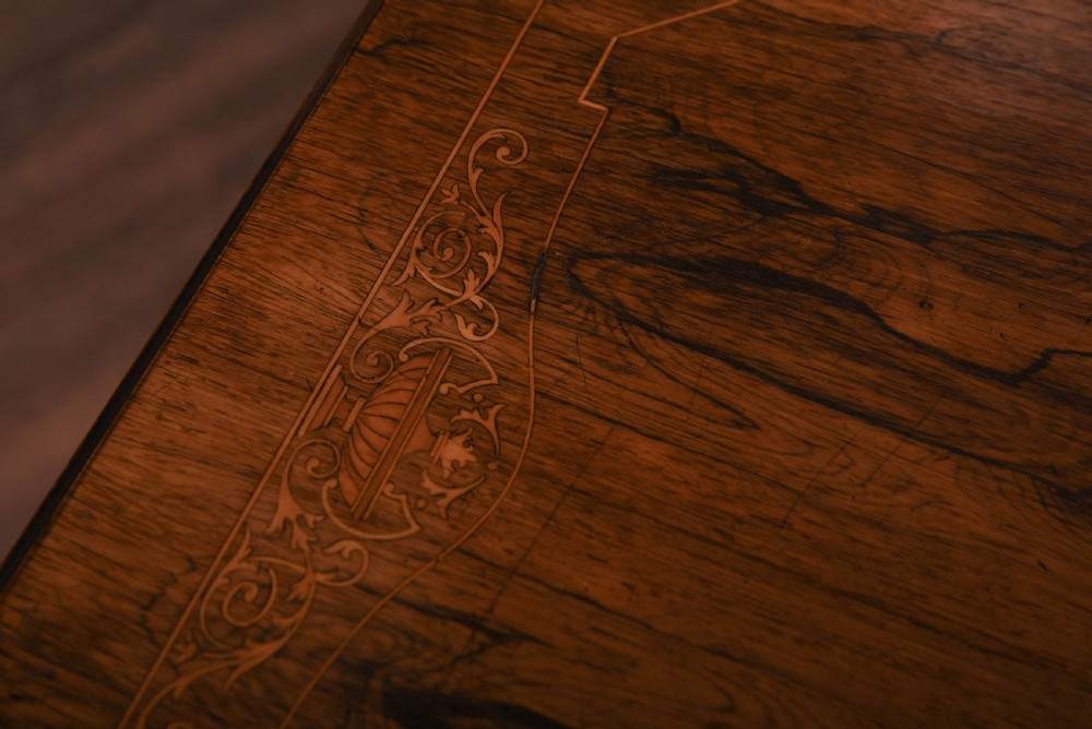 Stunning Edwardian inlaid rosewood centre table  View XV