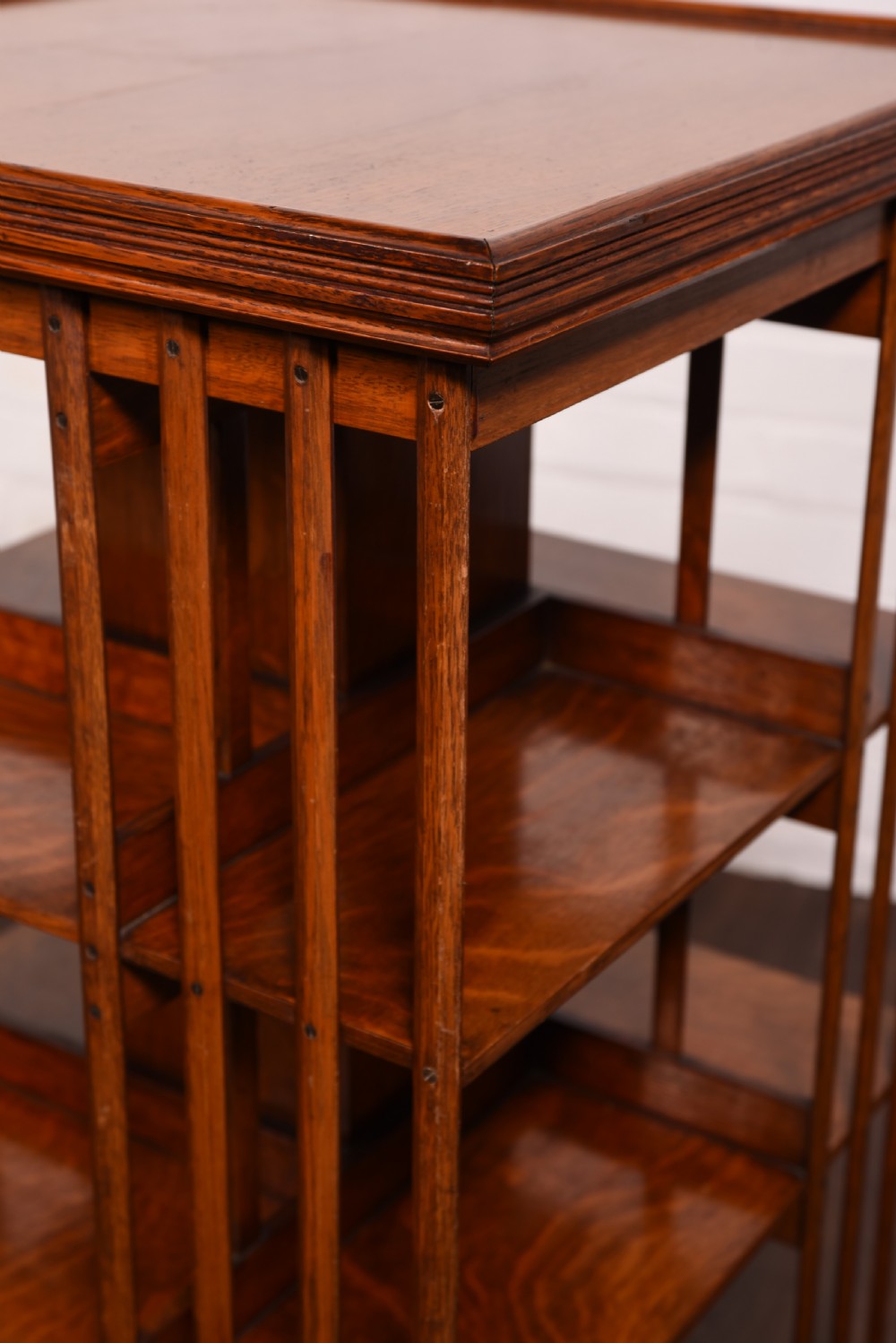 Large oak revolving bookcase View IV