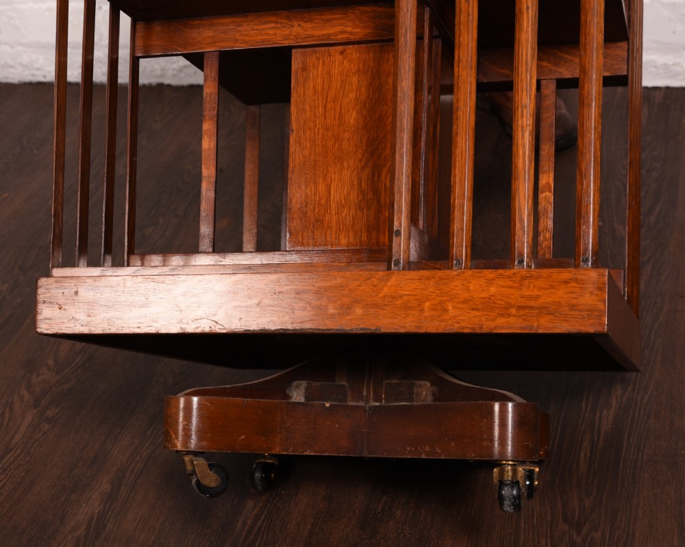 Large oak revolving bookcase View VI