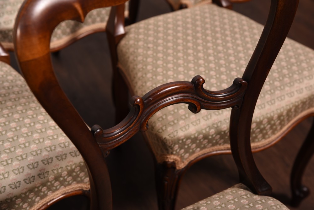 Stunning set of six Victorian cabriole leg chairs View III