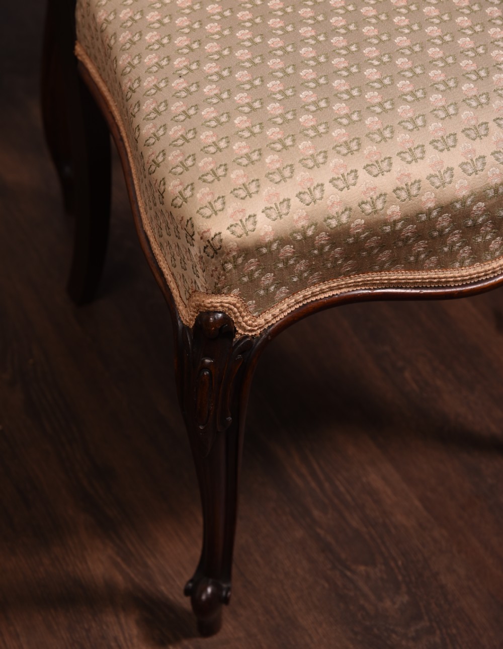 Stunning set of six Victorian cabriole leg chairs View IV