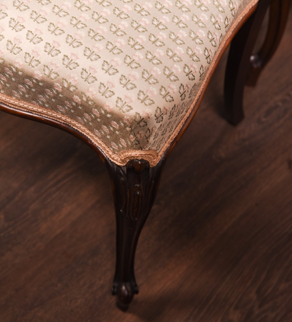 Stunning set of six Victorian cabriole leg chairs View V