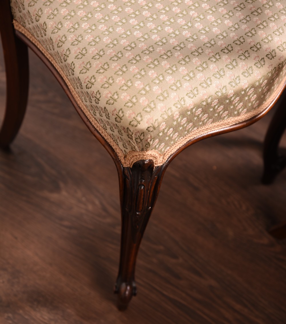 Stunning set of six Victorian cabriole leg chairs View VI