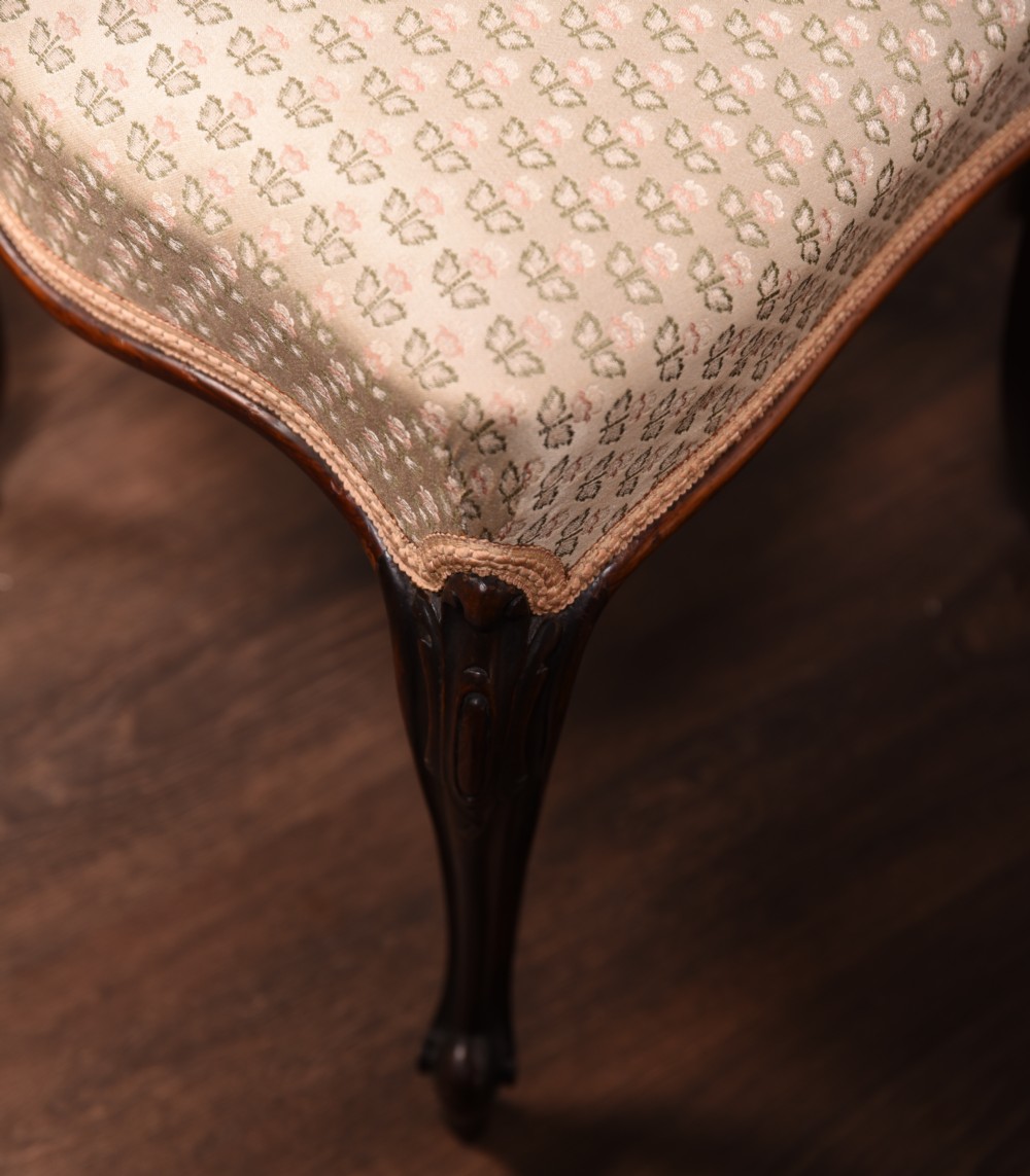 Stunning set of six Victorian cabriole leg chairs View IX