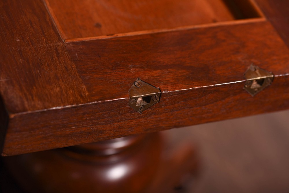Victorian Mahogany circular snap top table  View XVII