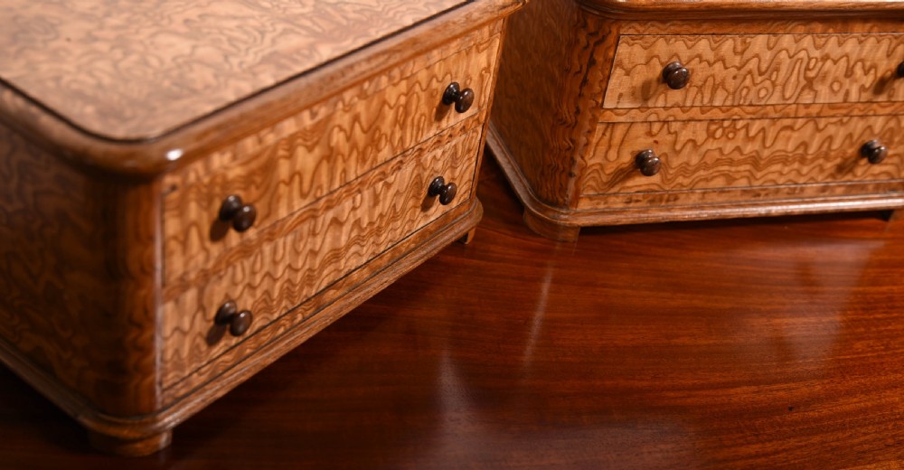 A pair of Victorian miniature chest of drawers made from Hungarian ash  View III