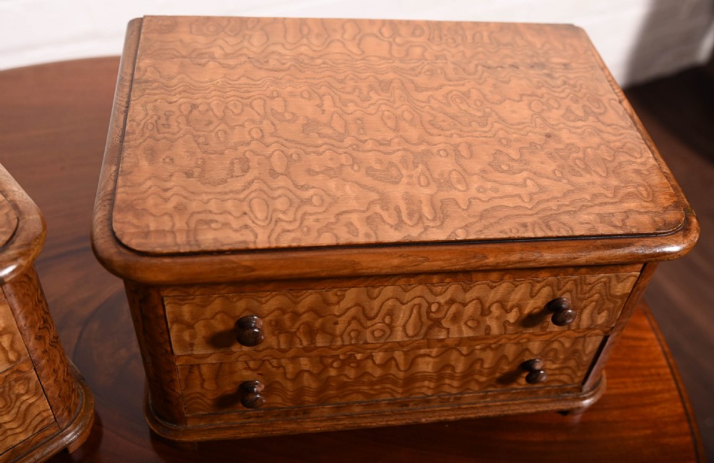 A pair of Victorian miniature chest of drawers made from Hungarian ash  View XI