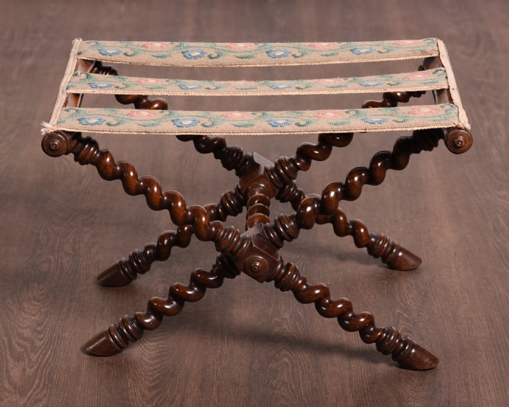 Stunning Quality Rosewood Barley twist folding Luggage stand 