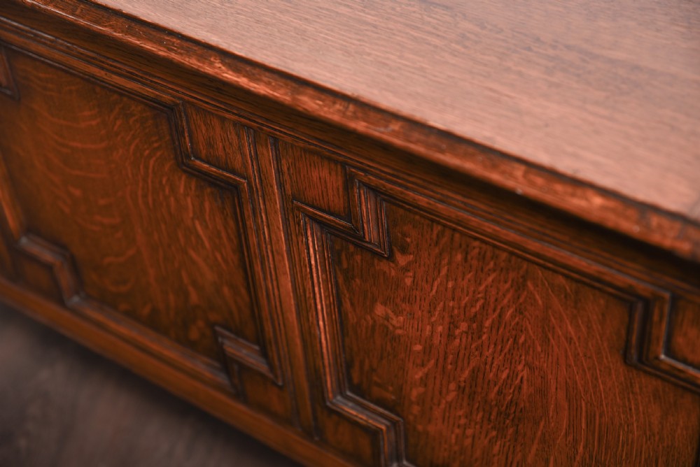 An Oak Panelled blanket box  View III